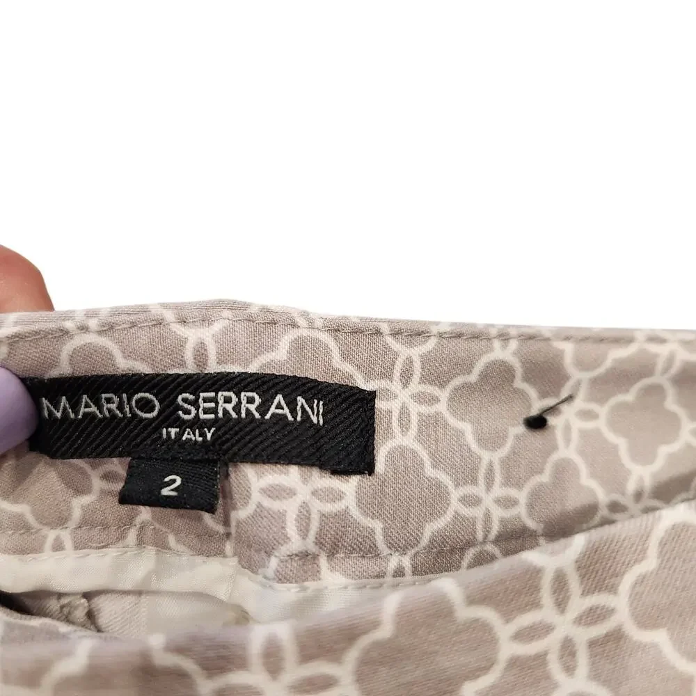 Euc‎ Mario Serrani Bermuda Sz 2 Shorts. Gray And White Stretchy Made In Italy